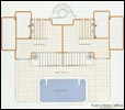 Plan of the Upstairs terrace and bbq for villas 3 & 4 plus the pool downstairs